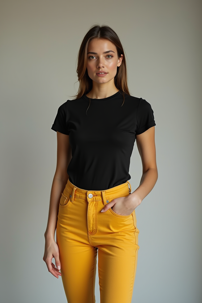 Fashion model in studio